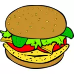 Vector Illustrasjon av kylling burger