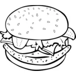 Uma ilustração em vetor fast-food frango hambúrguer