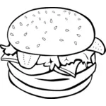 Vektorgrafik med en hamburgare