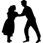 Dancing couple silhouette vector