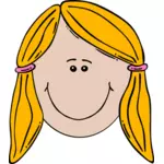 Mädchen-Gesicht-Cartoon-Vektor-Bild
