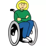 車椅子のベクトル画像の女の子