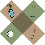 Vektorikuva golf-koristelusta
