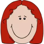 赤毛の女の子ベクトル画像