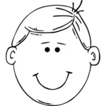 Băiat tânăr zâmbind Contur vectorial imagine