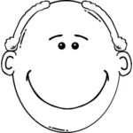 Omul calvitie zâmbind Contur vectorial imagine