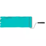 Paint roller with blue paint vector graphic