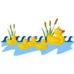 Rubber duck family vector drawing