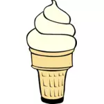 Vanilla ice krim di kerucut vektor gambar
