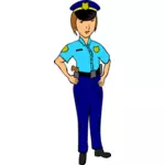 Vector illustration of woman police officer