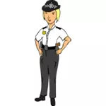 האישה בתמונה וקטורית קצין משטרה
