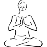 Disegno di posa yoga seduti vettoriale