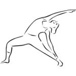 Vector drawing of triangle yoga pose