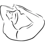 Vektortegning av bow yoga positur
