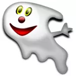Grafica di Halloween sorridente fantasma vettoriale