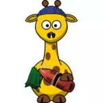 Vector clip art of swimmer giraffe