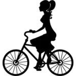 Damen på cykel