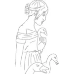 Gadis dengan Bebek Clip Art