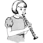 Mädchen spielen einen recorder