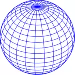 Vector illustration of blue wired globe