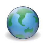 Green and blue world globe vector illustration