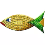 Vector image of tiled golden fish