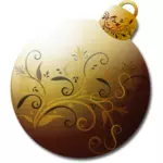 Ornament pom de Crăciun cu reflecţie ilustraţie vectorială