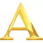 Letter A in gold
