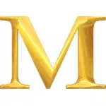 Kultainen typografia M