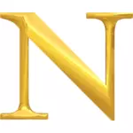Kultainen typografia N