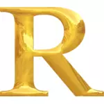 Kultainen typografia R