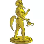 Statua dorata creatura mitica