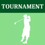 Disegno del logo del torneo golf vettoriale