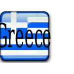 ग्रीस झंडा वेक्टर चित्रण लेखन के साथ