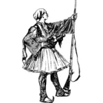 19 世纪希腊民俗服装的剪贴画
