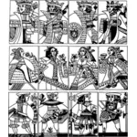 Královny a Králové hracích karet vektorové ilustrace