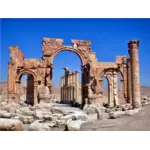 Imagen vectorial de Palmira puerta de Adriano