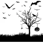 Halloween scene silhouette image