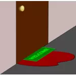 Poça de sangue em gráficos de vetor de porta
