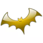 Yellow bat silhouette vector illustration