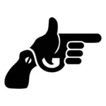 Gun shape pointing finger