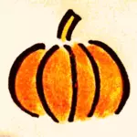 鉛筆描き下ろしのかぼちゃベクトル画像