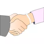 Man and woman handshake vector illustration