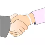 Handshake muž a žena, vektor