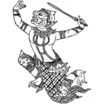 Hanuman med svärd