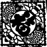 Illustration vectorielle de nouvel an chinois affiche noir