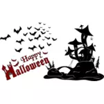 Halloween scene silhouette
