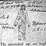 Yesus dengan kata-kata dalam gambar vektor latar belakang