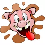 Cabeza de cerdo feliz