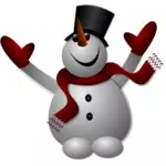 Vector clip art of cheering snowman